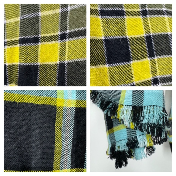 Rails Brando Sky Mixed Plaid Fringe Flannel Soft Button Up Shirt Size Large - Picture 13 of 16